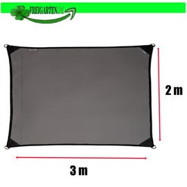 freigarten.de Awning Waterproof Sun Protection Rectangular Garden with Attachments, Linen, 100% Protection from UV Rays 3 m x 2 m