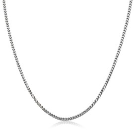 Metro Jewelry Stainless Steel 2.5MM Franco Chain Necklace for Men with Yellow Gold or Black Ion Plating 18 to 28 Inch Long with Lobster Claw, Metal, No Gemstone