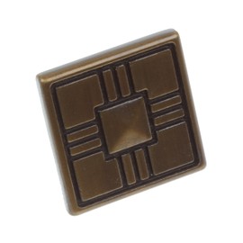 82929-AB-10 GlideRite Antique Brass Craftsman Collection Square Cabinet Knob (Pack of 10)