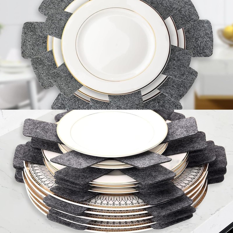 Tkxjry Pack of 12 Felt Pan Stack Protectors, Felt Pot