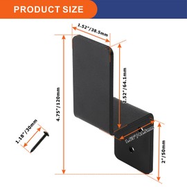 2x4 Door Barricade Brackets (4 pcs) Drop Open Bar Holder Steel Z Bracket for 2 by 4 Lumber as Security Door Reinforcement, Door Jammer, Tool Hanger for Your Home, Barn, Shed, Garage, Gate