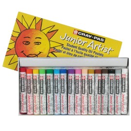 SAKURA Cray-Pas Junior Artist Oil Pastel Set - Soft Oil Pastels for Kids & Artists - 16 Colors