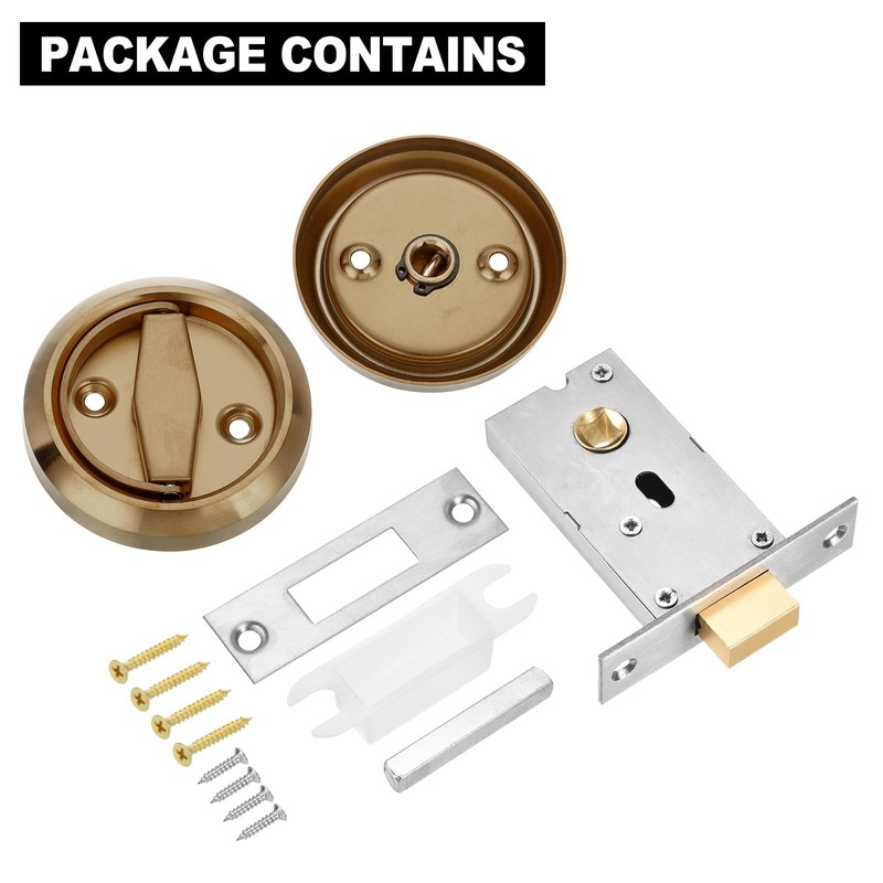 PATIKIL Round Recessed Door Lock, Stainless Steel 304 Hidden Recessed