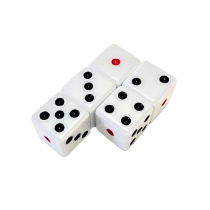 XSAJU Dice 16mm 6-Sided Set of 5 with Velour Velvet