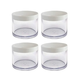 BH PLAST [ Pack of 4 PCS] 100 Gram Acrylic Cosmetic JAR for Body Butters, Creams, LIPBALM and Scrubs, Cosmetic Grade Travel Friendly JAR, CLEAR, 100 GRAM, Travel Accessories
