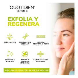 Serum Acido Glicolico 10% Quotidien + Aloe Vera + Glicerina Skin Care | Suero Exfoliación Efectiva | Skincare Antienvejecimiento | Líneas De Expresión