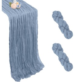 TWCE Camino de Mesa Traves de Mesa en Tela de Queso 300cm x 90cm Traves de Mesa en Tela de Queso 9ft Traves de Mesa Rustico Romantico para Boda Baby Shower Decoracion de Mesa