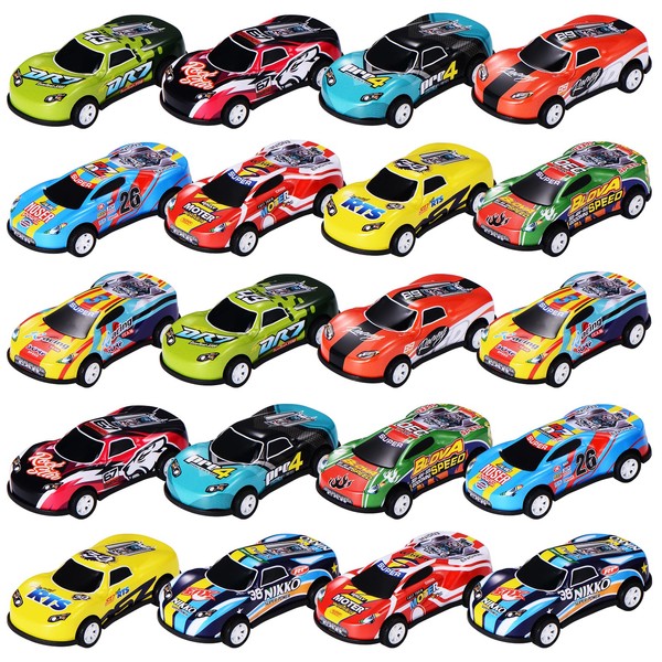 20 Pack 3.4 Inch Metal Pull Back Toy Cars, Toys for Boys Girls Toddlers 3,4,5,6.7 Years Old, Party Favors Cars, Race Cars Vehicles,Goodie Bag Stuffers, Pinata Fillers, Teacher Reward Prizes (20 Pack)