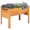 Outsunny 48" Raised Garden Bed with Hooks, 660lb Capacity Wood