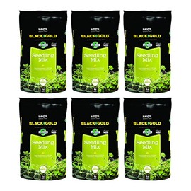 SunGro Black Gold Seedling Germination Mix for Seeds, Cutting, Vegetables, and Herbs, 16 Quart Bag (6 Pack)