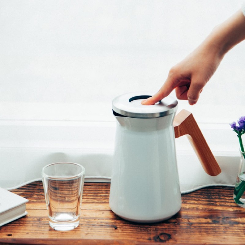 HARIO S-STP-600-W Stainless Thermal Pot, Storage Capacity 20.1 fl oz