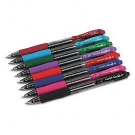 G2 Gel Ink Pen, Retractable, Assorted Inks, 0.7mm Fine, 8 per Set