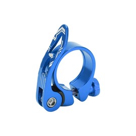 Quick Release Aluminum Alloy Bicycle Seatpost Clamp for Mountain Bike 34.9mm Lightweight and Durable for Cycling Enthusiasts Red (Blue)