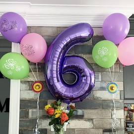 40 Inch Purple number Helium Foil Birthday Party Digit Balloons (Purple 4)
