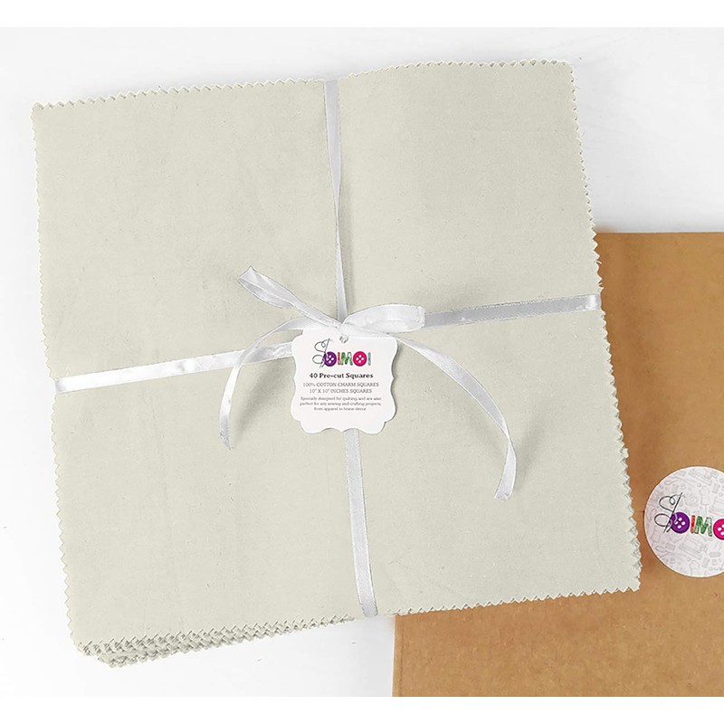 Soimoi Solid White Precut 10-inch Cotton Fabric Quilting Squares Charm