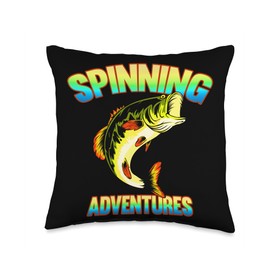 Angler, Fischer, Angel Fish Fish Outifts And Gifts Angel, Angler Fisherman Outfit Bass Fishing Throw Pillow, 16x16, Multicolor