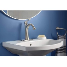 KOHLER Lilyfield Brushed Nickel Handle Single Hole/4" Centerset Bathroom Faucet