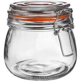 Hovico 25 oz Glass Jars With Airtight Lids And Leak Proof Rubber Gasket,Wide Mouth Mason Jars With Hinged Lids For Kitchen Canisters 750ml, Glass Storage Containers