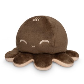 TeeTurtle - The Original Reversible Octopus Plushie - Coffee + Cream - Cute Sensory Fidget Stuffed Animals That Show Your Mood, 4 inch