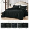 Chezmoi Collection Nora Black Comforter Set Oversized King Size 3-Piece