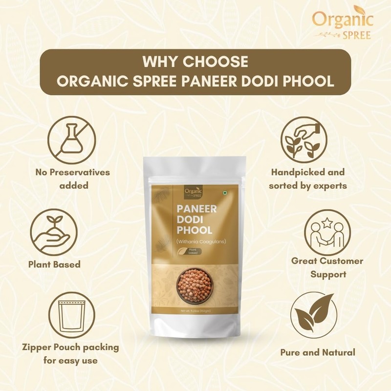 Organic Spree Paneer Dodi Phool 150g – Withania Coagulans –