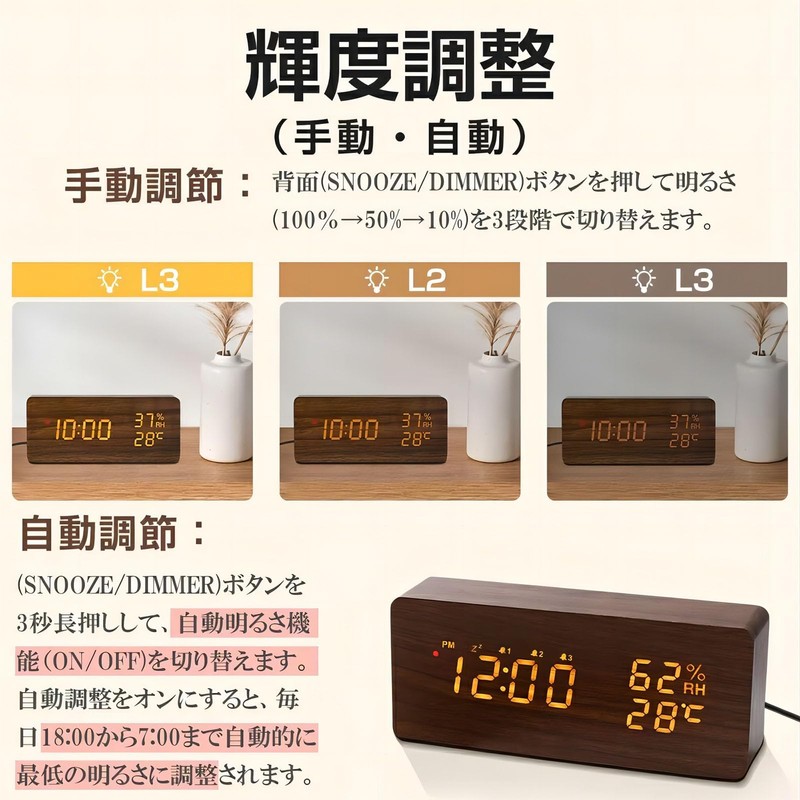 Radio Clock, Digital Alarm Clock, Loud Volume, 3 Pairs of