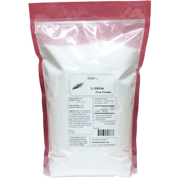 NuSci L-Valine Pure Powder (227g (8.0 oz))