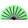 BOXOB Large Foldable Hand Fan, Plastic Fabric Rave Folding Held