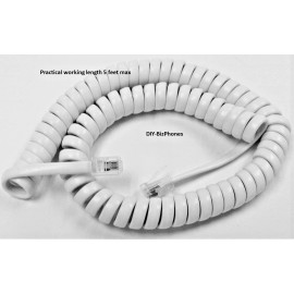 DIY-BizPhones-Cisco-7800 Lot of 10 Bright White 9Ft Handset Cord for Cisco 7800 Series IP Phone Curly