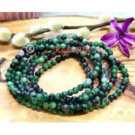 Ruby Zoisite Wholesale Lot 6 Pcs Natural Ruby Zoisite 4mm 7.5” Crystal Stretch Bracelet