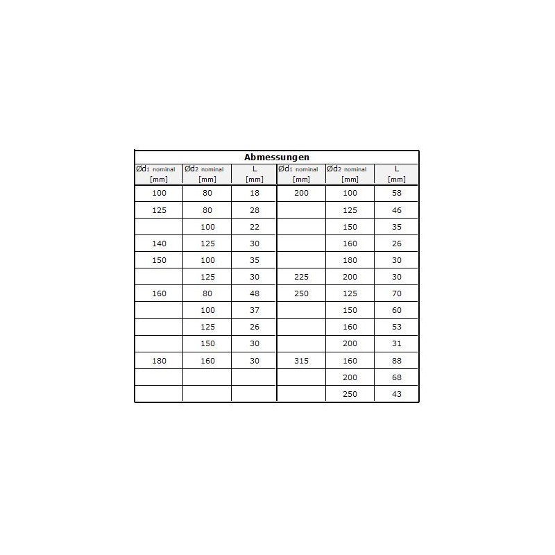 MKK - 18112-001 Reducer Reduction Aluflex Pipe Flex Pipe Ventilation