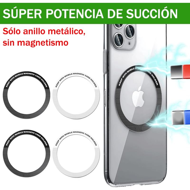 usmallbee 4PCS Anillo Magnético, Soporte Celular Auto Cargador para MagSafe,