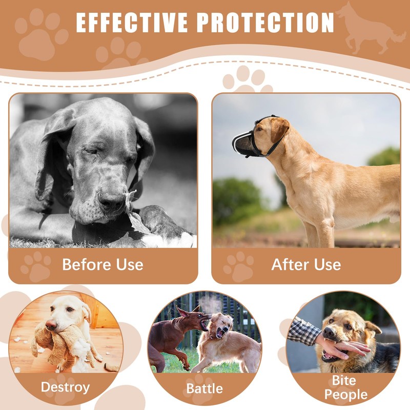 Muzzle for Dogs, Soft Mesh Muzzle, Breathable Mesh for Medium