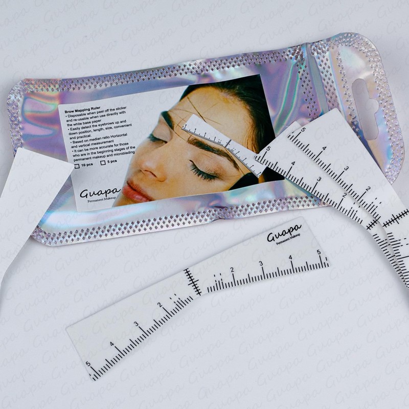 Guapa Eyebrow Ruler Stencils， Mapping Brow Tools Microblading Stickers Permanmemt