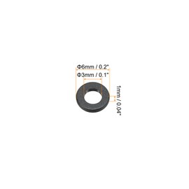 PATIKIL M3 Nylon Flat Washer, 80 Pack 3mm ID 6mm OD 1mm Thick Sealing Spacer Gasket Ring for Faucet Pipe Water Hose Fastener Bolt, Black
