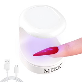 MEKK Mini UV Light for Gel Nails UV Light for Nails Innovative One Finger UV LED Nail Lamp 16W UV Nail Lamp Portable LED Nail Lamp Professional Nail Dryer for Nail Art Tools (White)