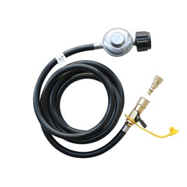 rivland Manguera 2.6 MTS con Regulador Baja Presión con Adaptador Conector Rápido para Tanque de Gas con válvula QCC (Americano)