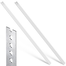 Shimeyao 2 Pcs Slotted Flat Bar Steel 1-3/8 Inch Wide x 36 Inches Long x 0.08 Inch Thick Steel Galvanized 1.375 Inches