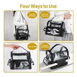 Bolsa Transparente Impermeable Para Cosmticos Color Negro Barbertop                                                                                   