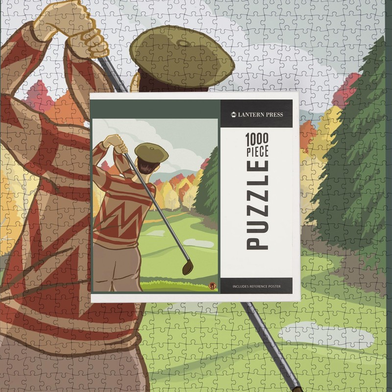 Lantern Press 1000 Piece Jigsaw Puzzle, Golfer