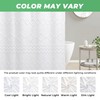 Seasonwood White Shower Curtain, Boho Woven Tufted Geometric Fabric Shower