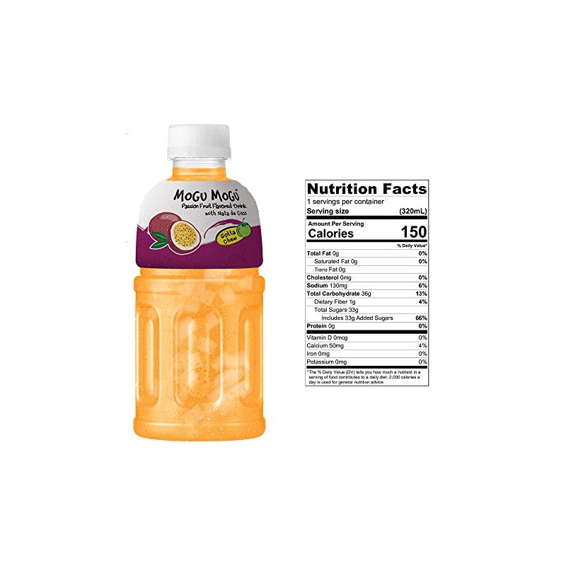Mogu Mogu Passion Drink with NATA De Coco (Coconut Gel)