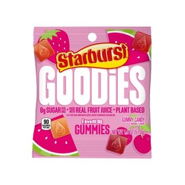 STARBURST GOODIES FaveREDS Plant-Based Fruit Gummy Candy, 1.8 Oz Bags (Pack of 12)