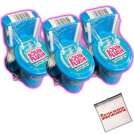 Kidsmania Sour Flush Candy Plunger with Sour Powder Dip Blue Raspberry flavor (Pack of 3)