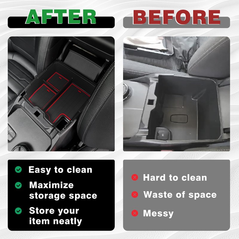 Muslogy Center Console Organizer Compatible with Ford Ranger 2024 2025
