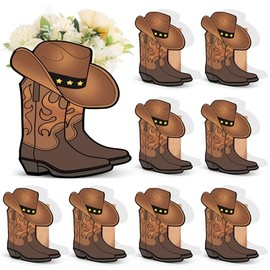 10 Juego de Cajas de Botas de Vaquero Occidental con Flores Adornos para Centros de Mesa Botas en Forma de Vaso Adornos para Fiestas Caja Regalo en Forma de Bota para Fiestas Temáticas de Vaquero y