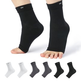 WANDER Compression Socks for Plantar Fasciitis, 2 Pairs Foot & Ankle Brace Socks for Sprained - Achilles Tendonitis Relief Heel Spurs, Foot Swelling & Fatigue Arch, Support Brace Ankle Sleeve