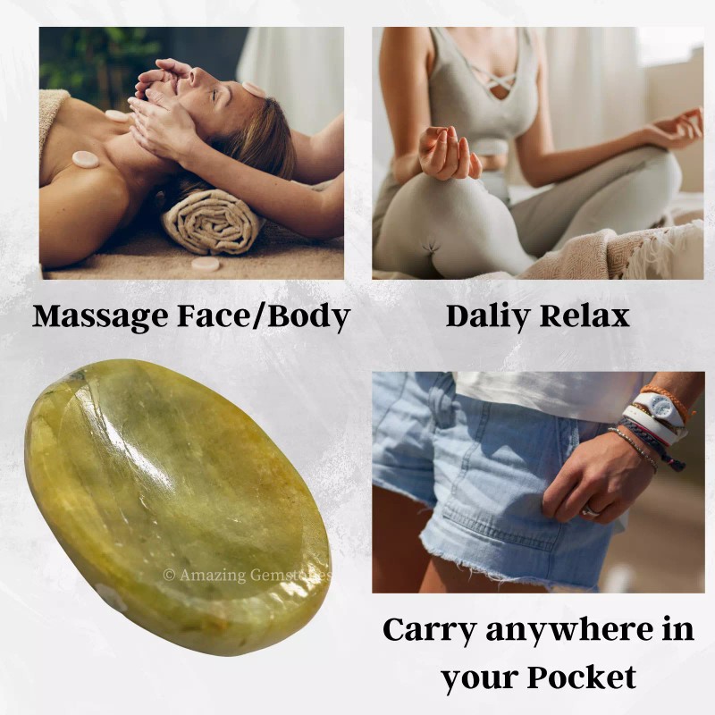 Yellow Aquamarine Thumb Worry Stone