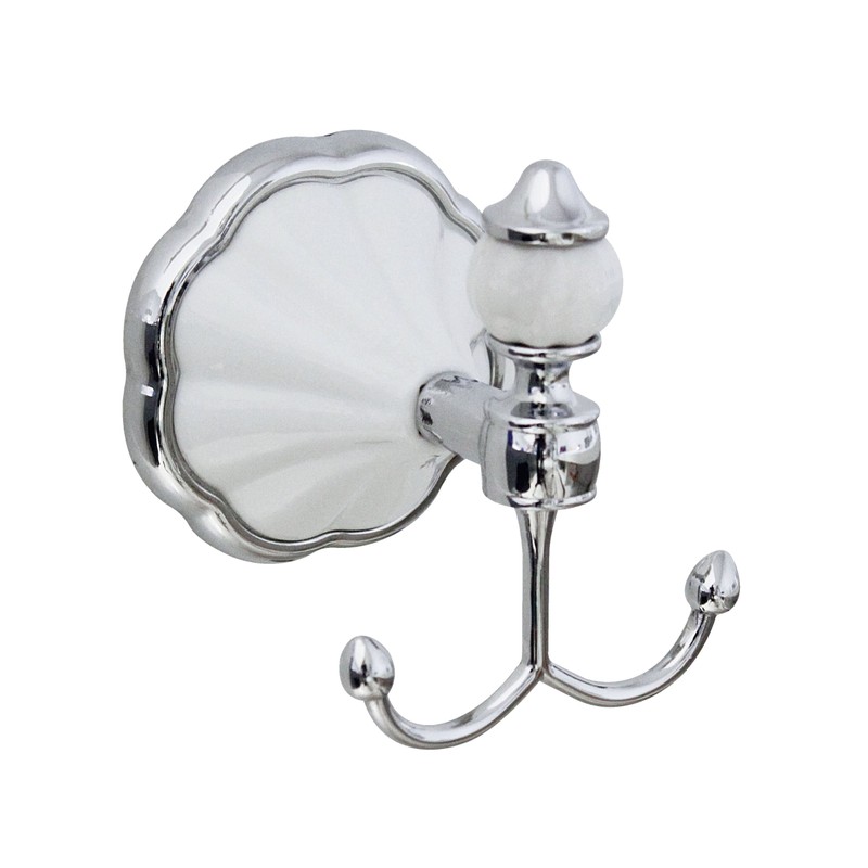 MODONA 24" Double Towel Bar - White Porcelain & Chrome