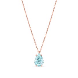Einzelstück Necklace with drop crystal pendant, 925 sterling silver, rose gold, gold, Crystal